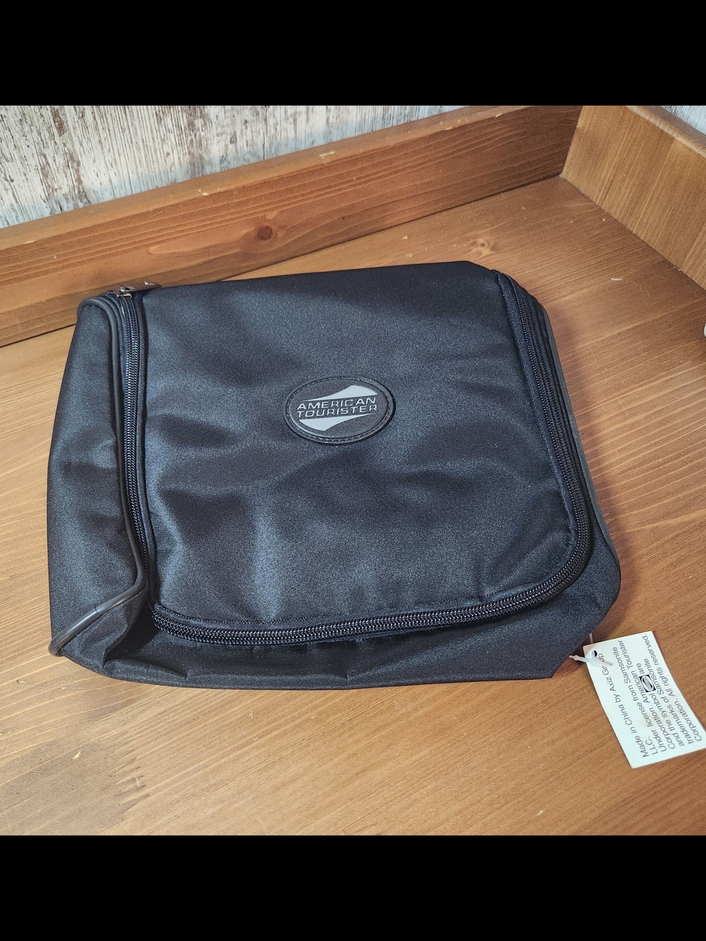 American Tourist Black Men's Toiletry Organizer Pouch Kit Bag Multiple Pockets